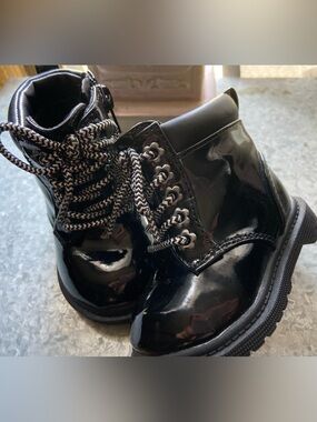Baby Black Lace-Up Boots 🖤